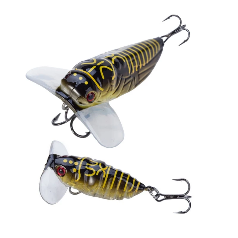 SEWS-2PCS рыболовная приманка в виде цикады из плавающие искусственные приманки для