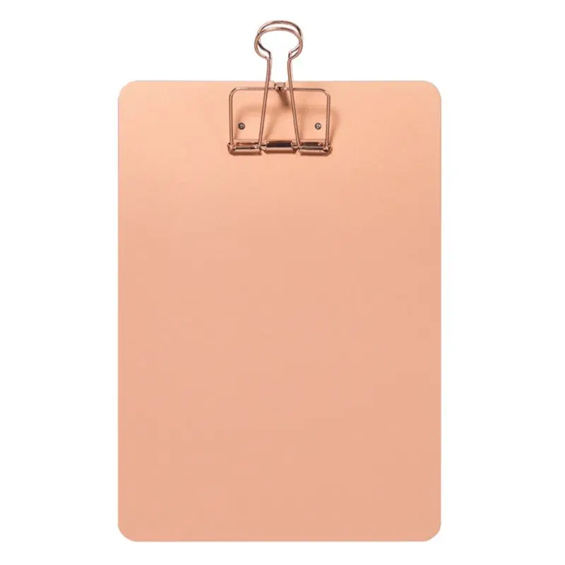 Nordic Style Metal Clipboard Writing Pad File Folders Document Holder School Office Supplies Stationery Gifts C26 - Цвет: Rose Gold