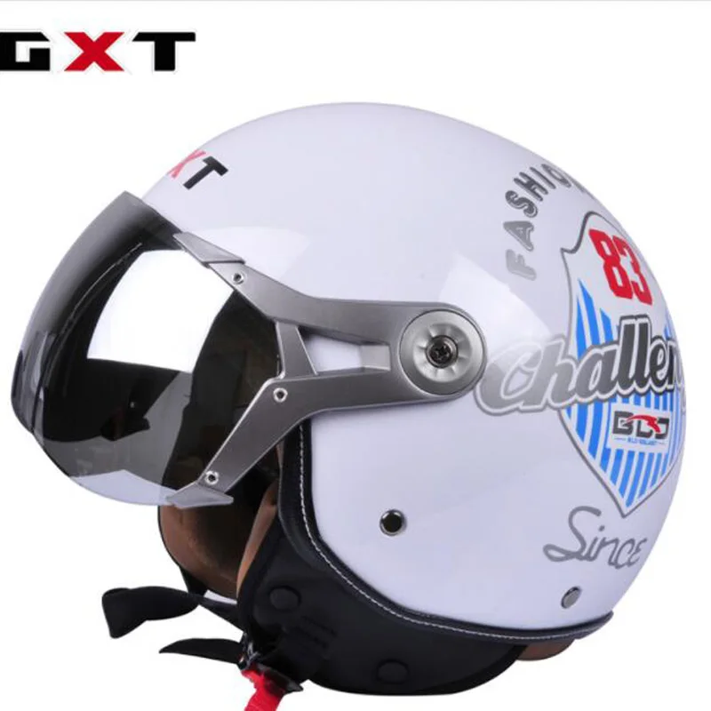 Защитный GXT Ретро мотоциклетный шлем Prince Half Face мотоциклетные шлемы из ABS с PC линзой козырек 6 цветов