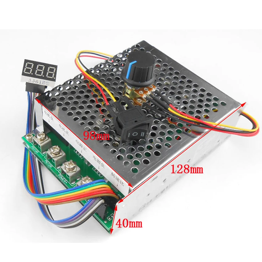 12V 24V 36V 55V 100A 15KHZ DC щеточный двигатель двухсторонний регулятор скорости с переключателем потенциометра 270 градусов, 0- Регулируемый