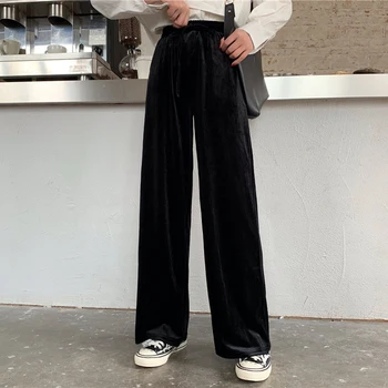 

2020 New Arrival Limited Cotton Solid Flat Good Quality Haroun Pants For Female Waist Loose Elastic Trousers Women Ankle-length