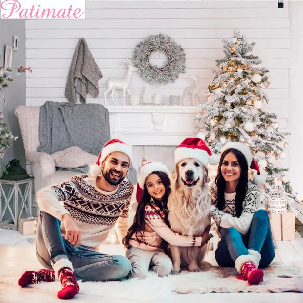 

PATIMATE Christmas Backdrop Merry Christmas Decorations For Home 2019 Christmas Photo Props 2019 Navidad Gifts New Year 2020