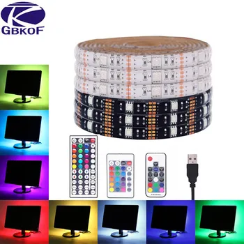 

USB LED Strip 5050 RGB Flexible LED Light DC5V RGB Color Changeable TV Background Lighting.