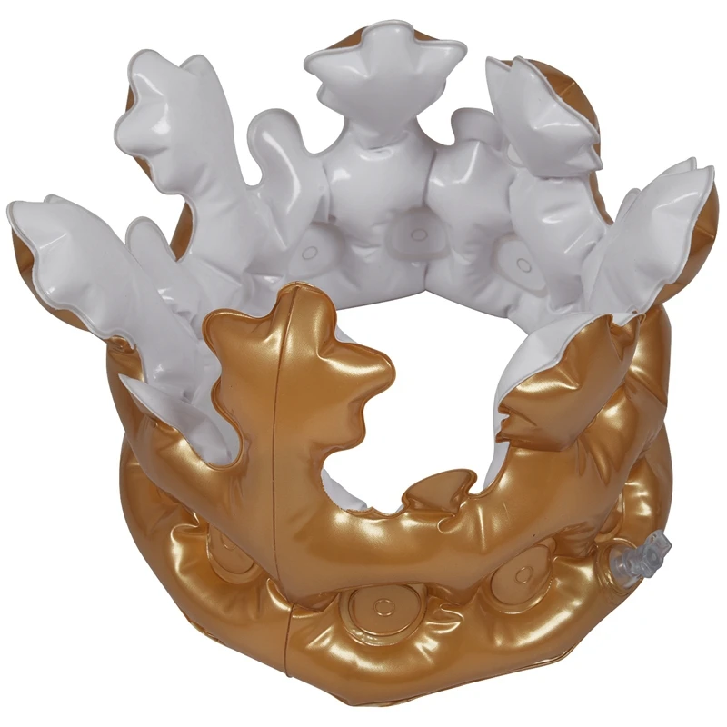 

3PCS Inflatable Gold Crown King Queen The Day Costume Party Halloween Birthday Decor