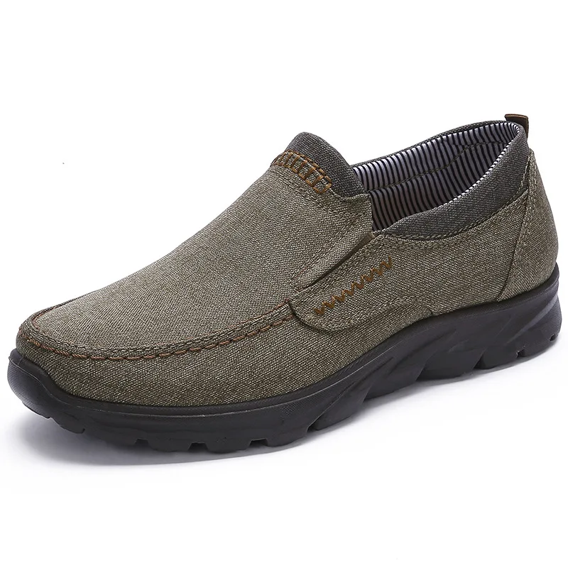 Men's Casual shoes Slip on Loafers Plus size Trainers Adult Patchwork None-Woven Breathable Boat shoes leather male shoe 2