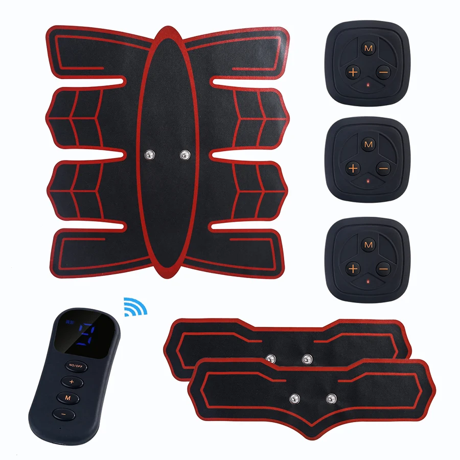 Intelligent Remote Control Electric Muscle Stimulator EMS Wireless Smart Fitness Trainer Abdominal ABS Stimulator Massager