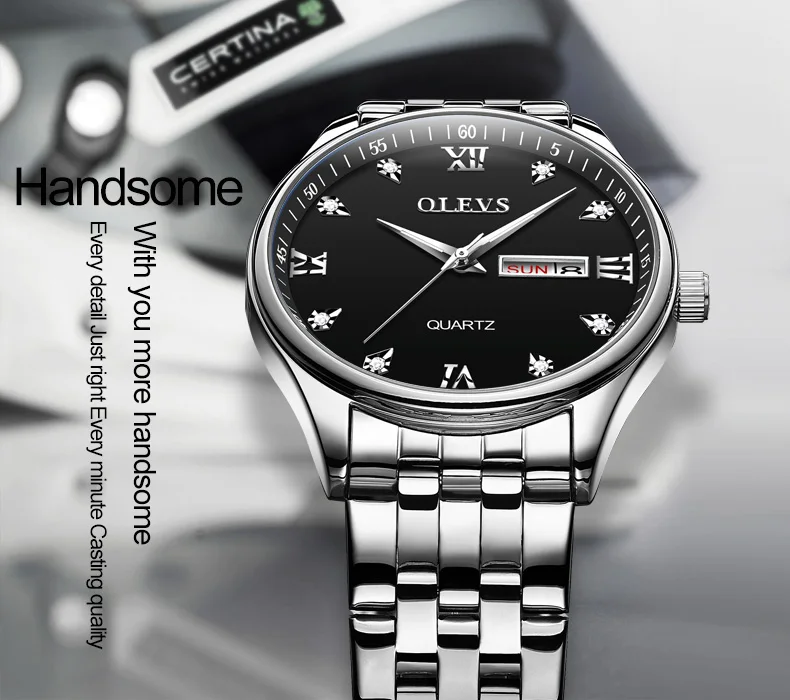 Часы мужские Топ бренд кварцевые АВТО Хронограф дат из нержавеющей стали водонепроницаемые светящиеся часы спортивные модные часы для