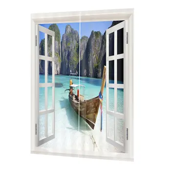 

DZQT01119 Washable Drape Panel Sheer Fabric Curtain Printing Door Window Curtains Home decor