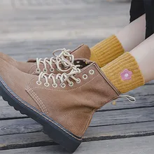 1 пара Гольфы высокое качество носки Для женщин и девочек мягкая кровать пол вышивка с цветочным принтом спальный средней длины вязаные трикотажные носки