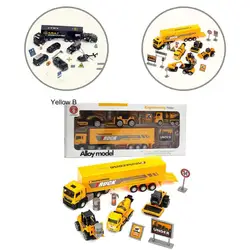 Useful Odor-free Eye-catching 1/58 Scale Realistic Construction Fire Trucks Model Engineering Car Model Toy Car 1 Set
