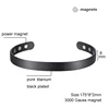 OKtrendy Magnetic Bracelet Black Plated Men Health Energy Magnet Bracelets 8mm Adjustable Cuff Titanium Bangles for Women 5