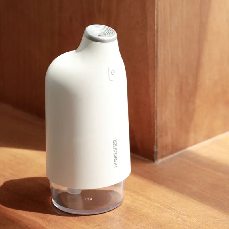 White 270 ml Cute Elephant Shape Portable USB Mini Ultrasonic Air Humidifier for Car Baby Room Home Bedroom - Color: White
