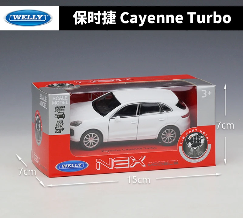 Литая модель автомобиля 1:36 WELLY Porsche Cayenne Turbo внедорожника из металлического сплава