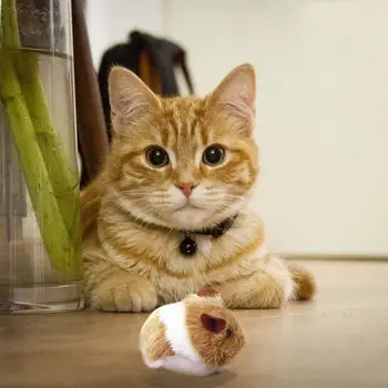 

1pcs Funny Cat Toy Dhaking Chubby Mouse Realistic Cute Mice Cat Love Plush Small Mouse Toy Pet Cat Interactive Toy Two Colors