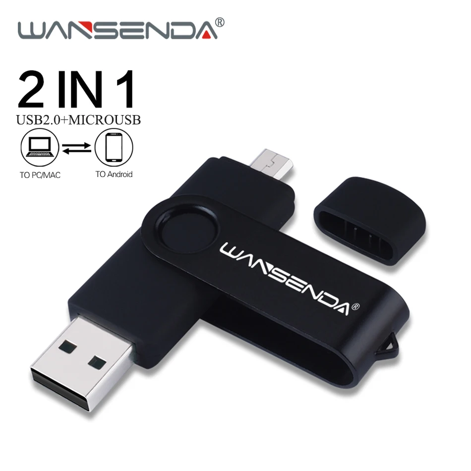 WANSENDA OTG USB флеш-накопитель 128 ГБ флеш-накопитель 16 ГБ 32 ГБ 64 Гб 256 ГБ Флешка двойной накопитель Micro USB флешка для Android смартфонов/ПК