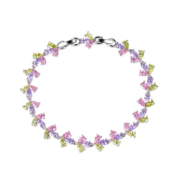 

New CZ Cubic Zirconia Light Blue Neat Tennis Bracelet For Women New Year's Gifts Fashion Jewelry Bracciali