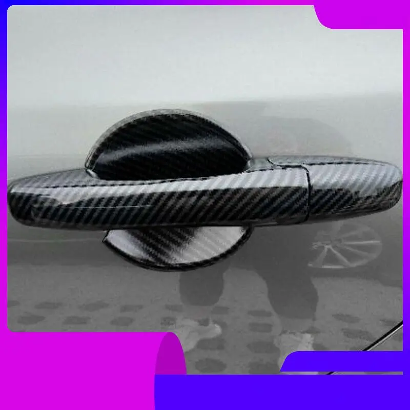 Carbon Fiber Chrome Car Door Handle Cover Decor Trim Styling Accessories For Honda Civic 2006 2007 2008 2009 2010 2011