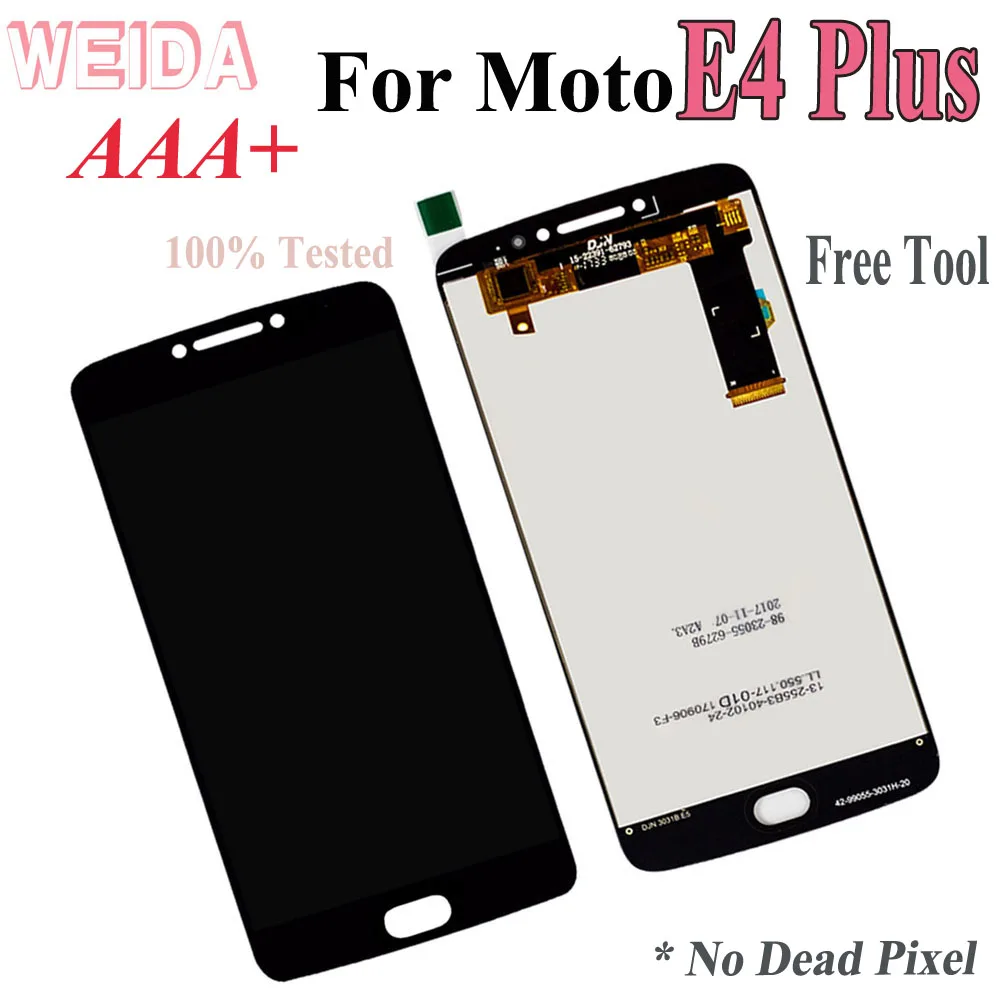 

WEIDA E4 plus For Motorola Moto E4 plus LCD Display Touch Screen Digitizer Assembly Black with free Tool