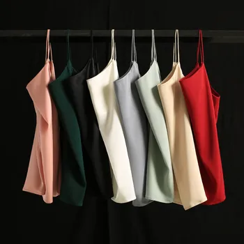 

silk tops women's t-shirt colorful suspender mulberry plus size 2020 spring summer high-quality sexy ladies fashion free ship