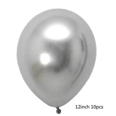 12inch Silver 10p 18inch12inch 10 дюймов 5 дюймов металлические золотые, серебристые, синие, красные, зеленые, фиолетовые баллоны для свадьбы с днем рождения латексные металлические хромированные воздушные шары - Цвет: 12inch Silver 10p