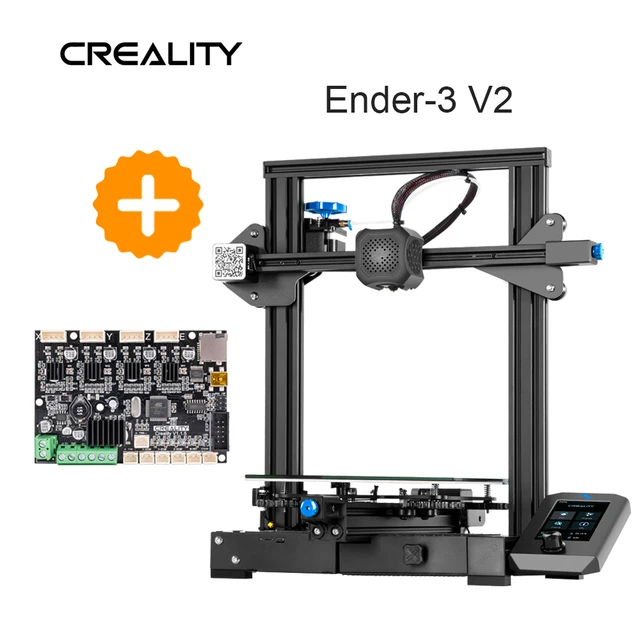 best resin 3d printer Ender-3 V2 3D Printer Creality With Silent Mainboard TMC2208 Stepper Drivers New UI&4.3 Inch Color Lcd Carborundum Glass Bed Kit cheap 3d printer 3D Printers