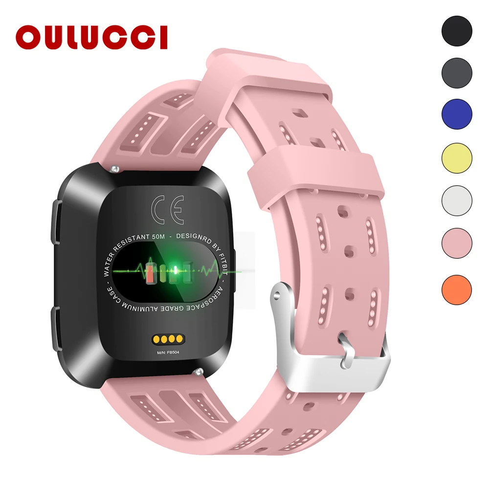 

Oulucci Breathable Soft Silicone band for fitbit versa band Sport Wristband Watch Band Replacement for fitbit versa strap