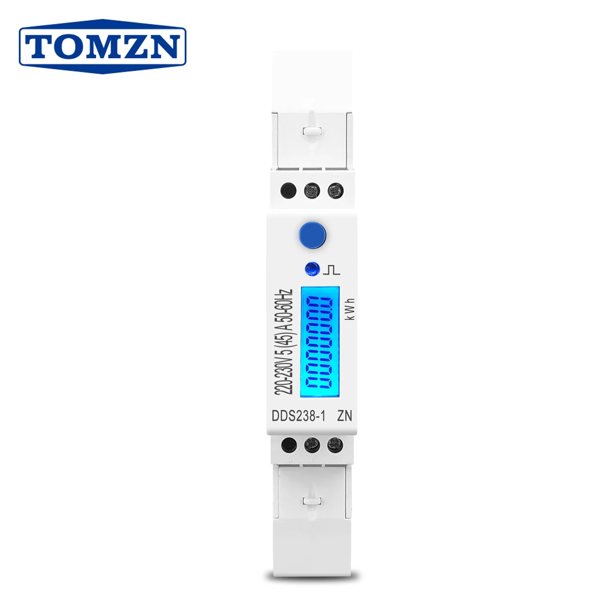 5(45)A 45A MAX 220V 230V 50HZ 60HZ ток напряжения однофазный din рейку кВт/ч Ватт час счетчик энергии с RS485 MODBUS RUT|watt hour energy