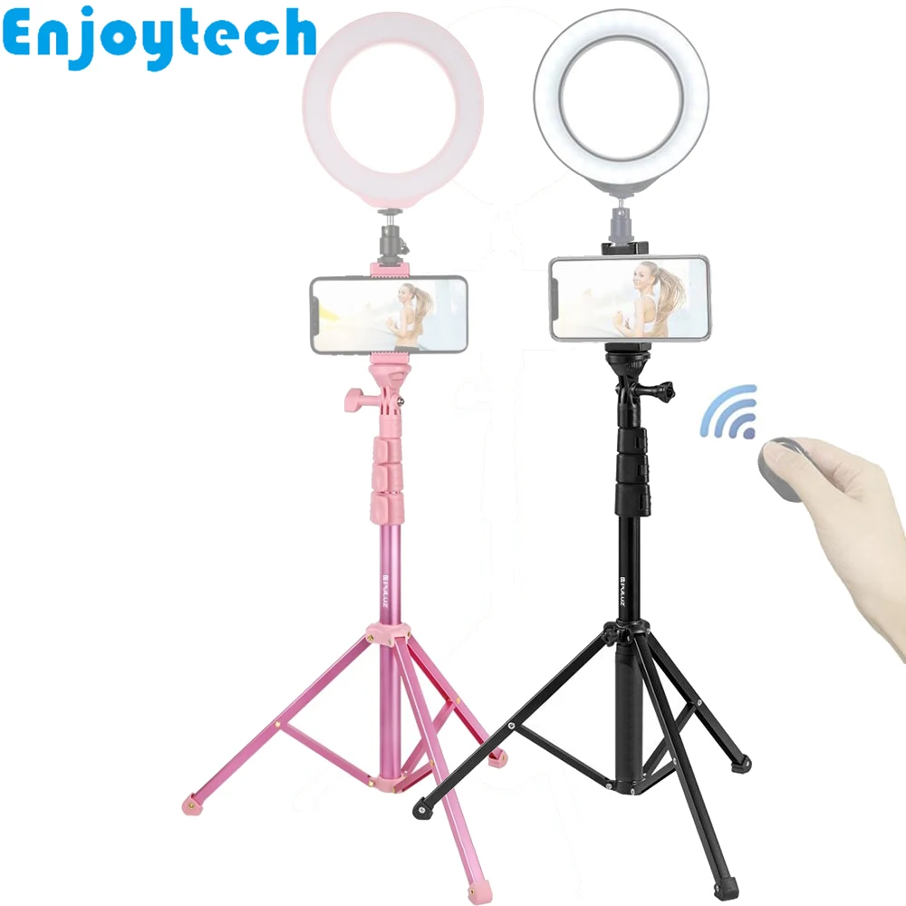New Selfie Stick Monopod with Tripod 16CM LED Ring Flash Lamp for Mobile Phone Vlog Live Video Streaming Bloggers | Электроника
