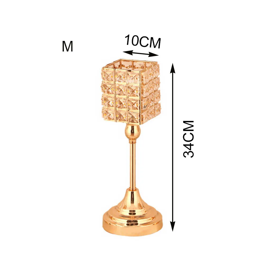 H34cm Хрустальные подсвечники, металлические подсвечники, подставка для свадебного стола, центральные вечерние подсвечники, украшение для дома и праздника, Se25 - Цвет: H34cm