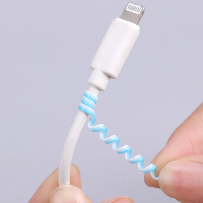 1.4m Color Phone Wire Cord Rope Protector Spring Protection Rope For USB Charging Cable Earphone Data Bobbin Winder