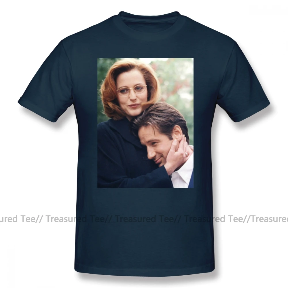 Футболка с надписью X filts, Dana Scully X pilles Fox Mulder, Мужская футболка с коротким рукавом, базовая футболка с принтом, 100 хлопок, плюс размер, забавная футболка - Цвет: Navy Blue