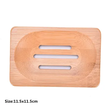

Natural Wooden Bamboo Soap Dish Wooden Soap Tray Holder Storage Soap Rack Plate Box Container For Bath Shower Plate Bathroom