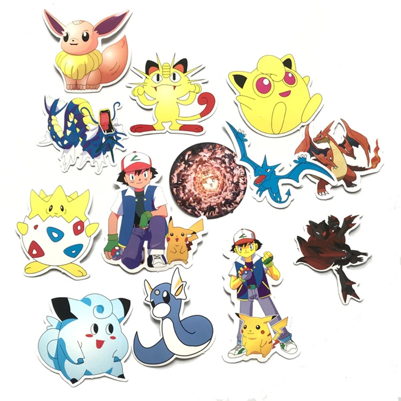 62 шт. наклейки Pokemon Pikachu Ash Ketchum Charmander для автомобиля ноутбука скачка наклейка