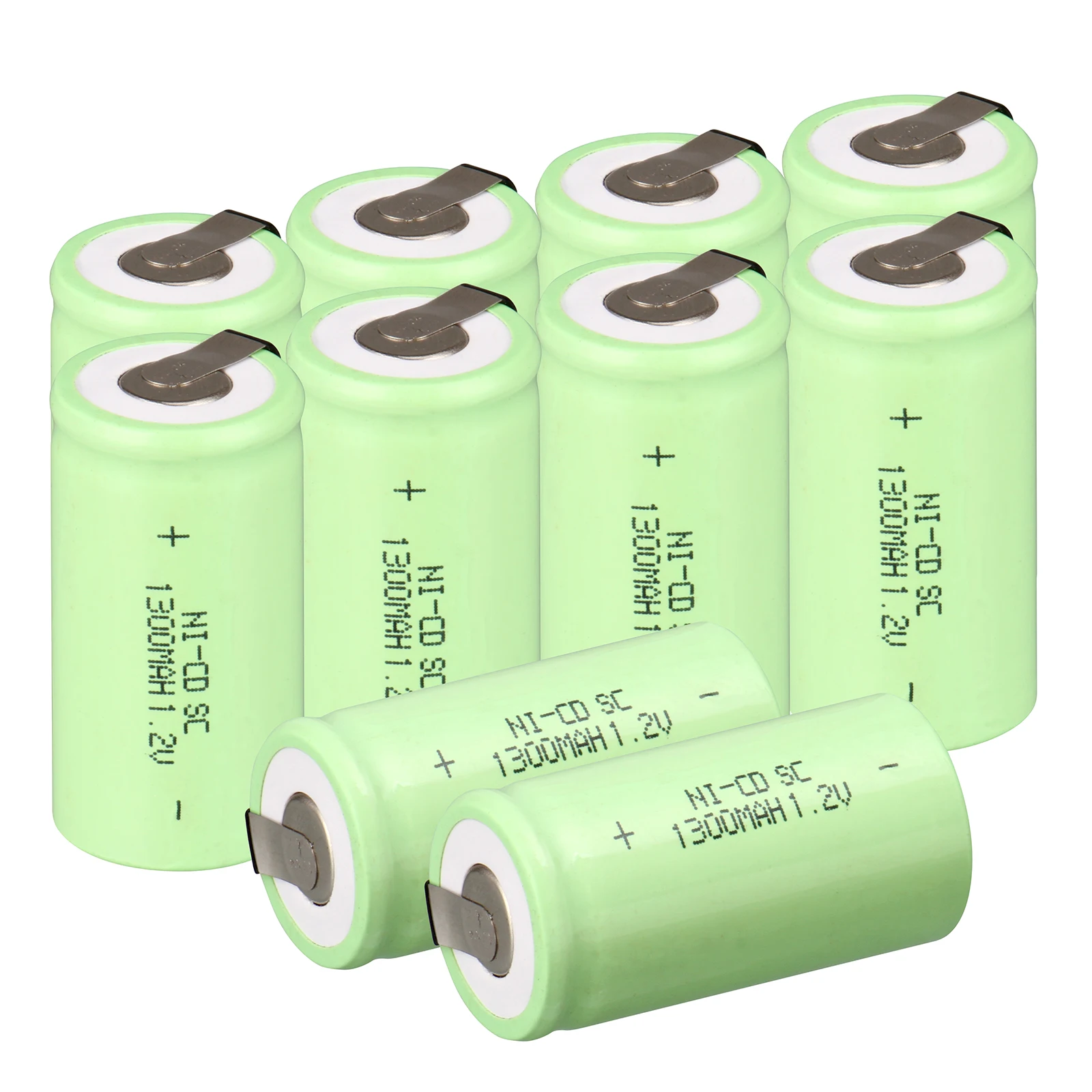 2~ 16PCS sub c sc аккумуляторная батарея nicd 1,2 v батарея 1300mAh ni cd аккумуляторные батареи 1,2 v зеленый