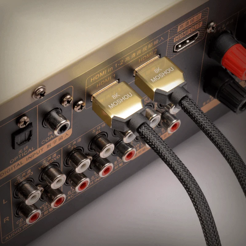 8K 60Hz 4K 120Hz HDMI 2.1 케이블 48Gbps ARC HDR HiFi MOSHOU 비디오 코드 PS5 NS 프로젝터 고화질 멀티미디어 인터페이스