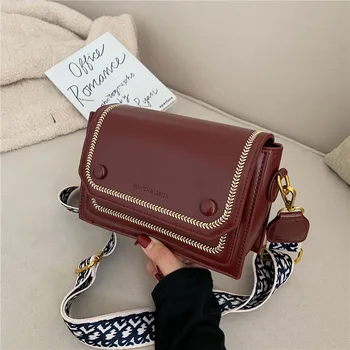 

Lovely Korean Fashion Handbag Brown Pu Leather Bag Crossbody Shoulder Bag Simple Design Ladies Purse Phone Female Wallet Bag Hot