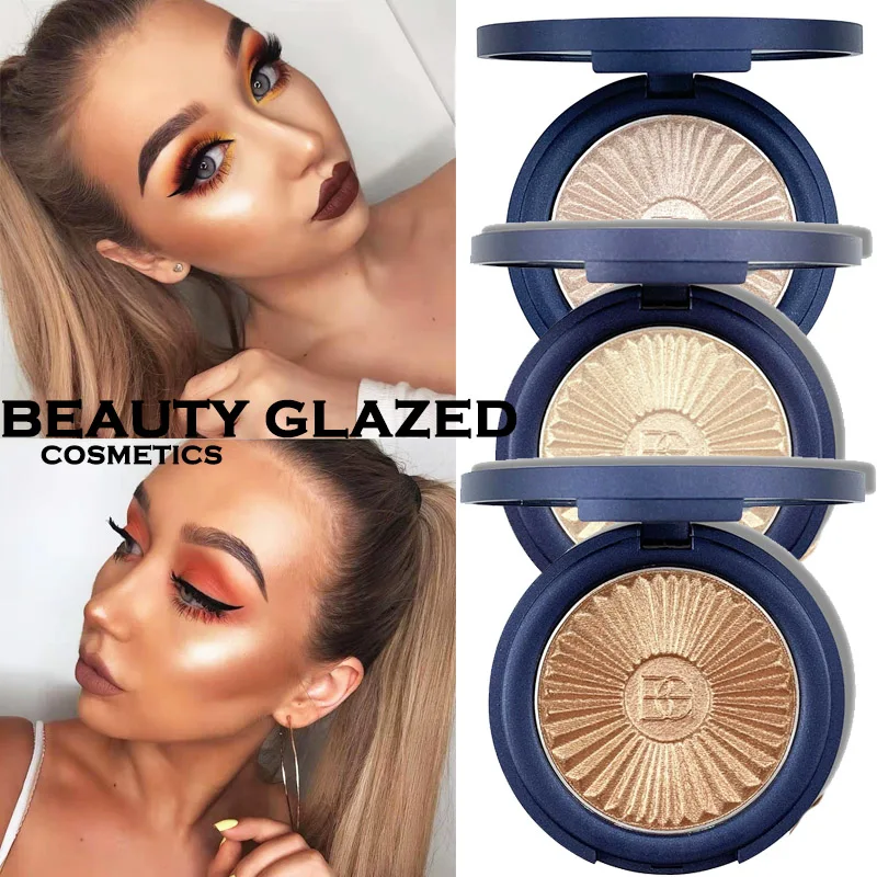 Красота глазурованное свечение набор запеченный хайлайтер ПАЛИТРА Shimmer Contouring Brighten 3D пудра макияж бронзатор