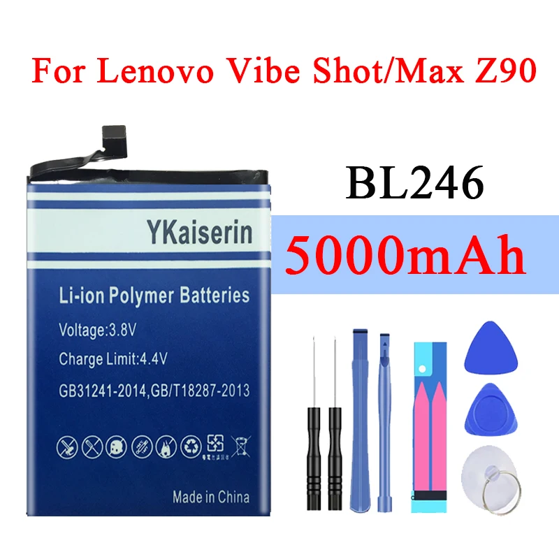 5000 мА/ч новый большой мощности батарея для Lenovo Z90 Vibe Shot Z90A40 Z90-7 Мобильный телефон