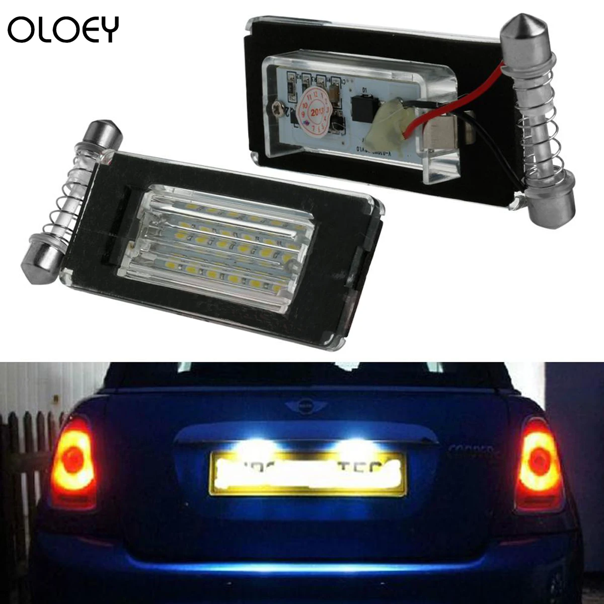 2X 18SMD номерной знак светильник светодиодный без ошибок лампа для MINI Cooper R56 R57 R58 R59 автомобильный светильник супер яркий