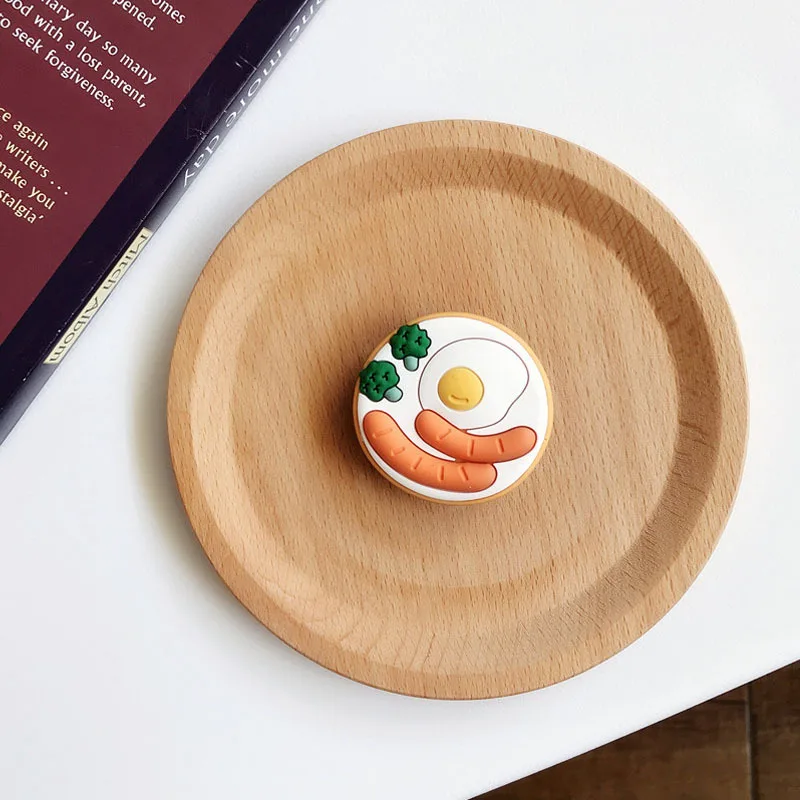 Мультфильм Sokcet Универсальный кольцо-держатель мобильного телефона подушка безопасности Газа складной Стенд кронштейн крепление для iPhone XR XS samsung huawei Xiaomi - Цвет: Poached egg