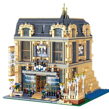 

2099pcs New Creator Series Architecture Street View Building The MOC Carlo Hotel Model Building Blocks Assembly Bricks Toys Kids