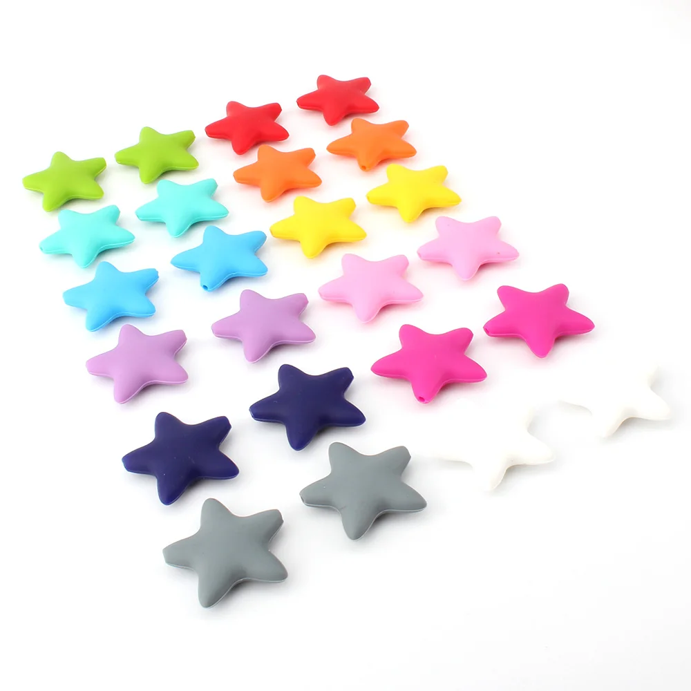 Силиконовые бусины Keep & grow Stars 12 цветов Детские Прорезыватели для зубов пищевая