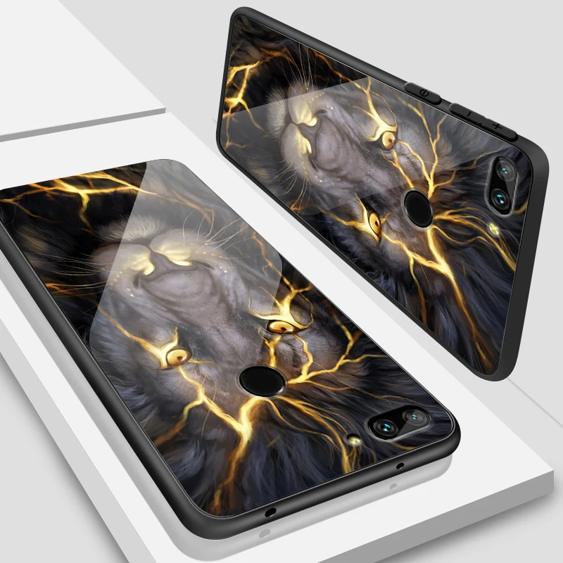 W254 Для Huawei Honor 6X 7A 7C 7X 8A 8X9 облегченное закаленное стекло Чехлы Y6 Y9 Y7 премьер-профессионал Magic2 Бампер Дизайн киска задняя крышка - Цвет: W254