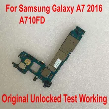 Оригинальная материнская плата для samsung Galaxy A7 A710FD разблокированная двухкарточная материнская плата полный набор микросхем шлейф цепи