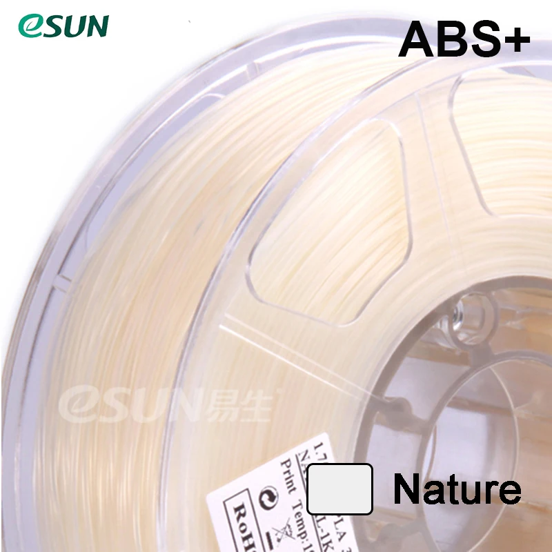 Горячая распродажа! Esun ABS, ABS+ PLA, пла, ударопрочный полистирол сверхвысокой ударной прочности+, ПВА, PETG, ePA, eTPU. 1,75 мм, Вес нетто: 1 кг из москвы россии - Цвет: ABS Plus Nature