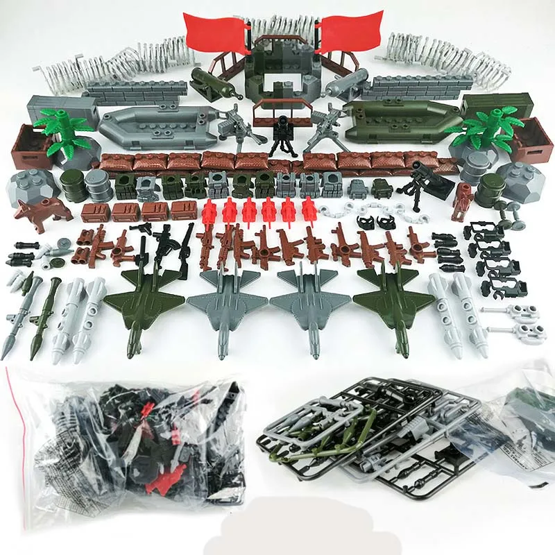 

120pcs Compatible Legoings City Military Germany World War 2 Gun Weapon Accessories Pack Building Blocks Boy toys for Children
