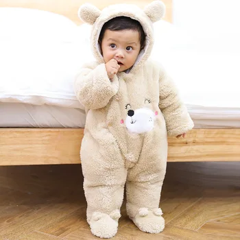 

Baby Winter Overalls For Newborns Boys Girls Jumpsuit Wool Rompers Infant Bodysuit Autumn Long Sleeve Costume TZ160