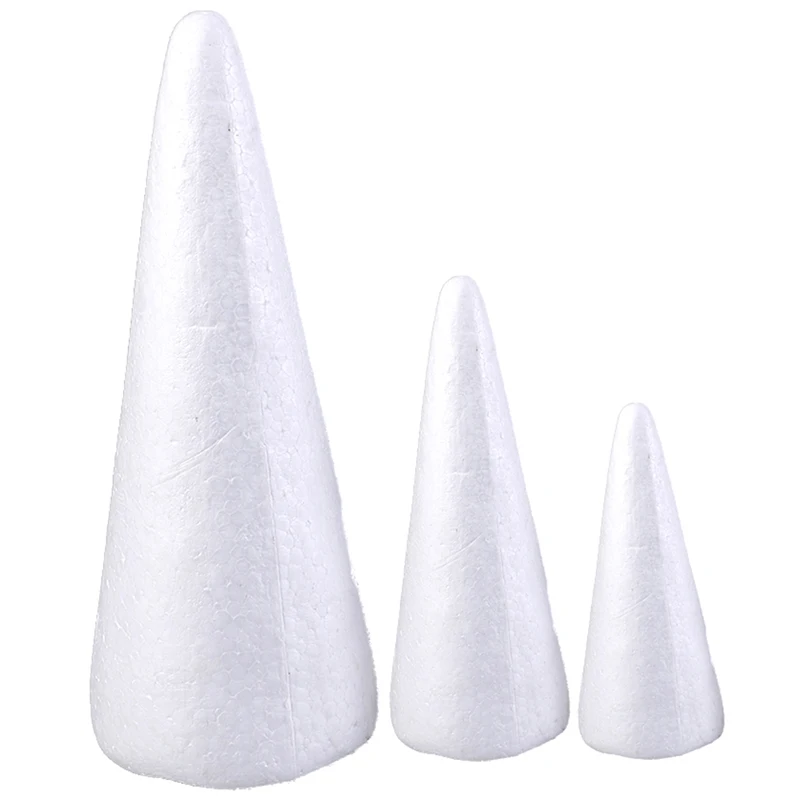 

1PCS 11/15/25CM Modeling Polystyrene Foam Polystyrene Foam White Cones Christmas Tree Model Children's Toys DIY Crafts Mold Clay