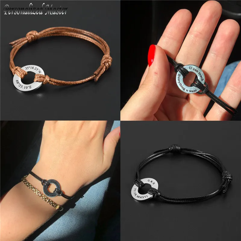 Персонализированный мастер браслет на заказ браслеты из нержавеющей стали