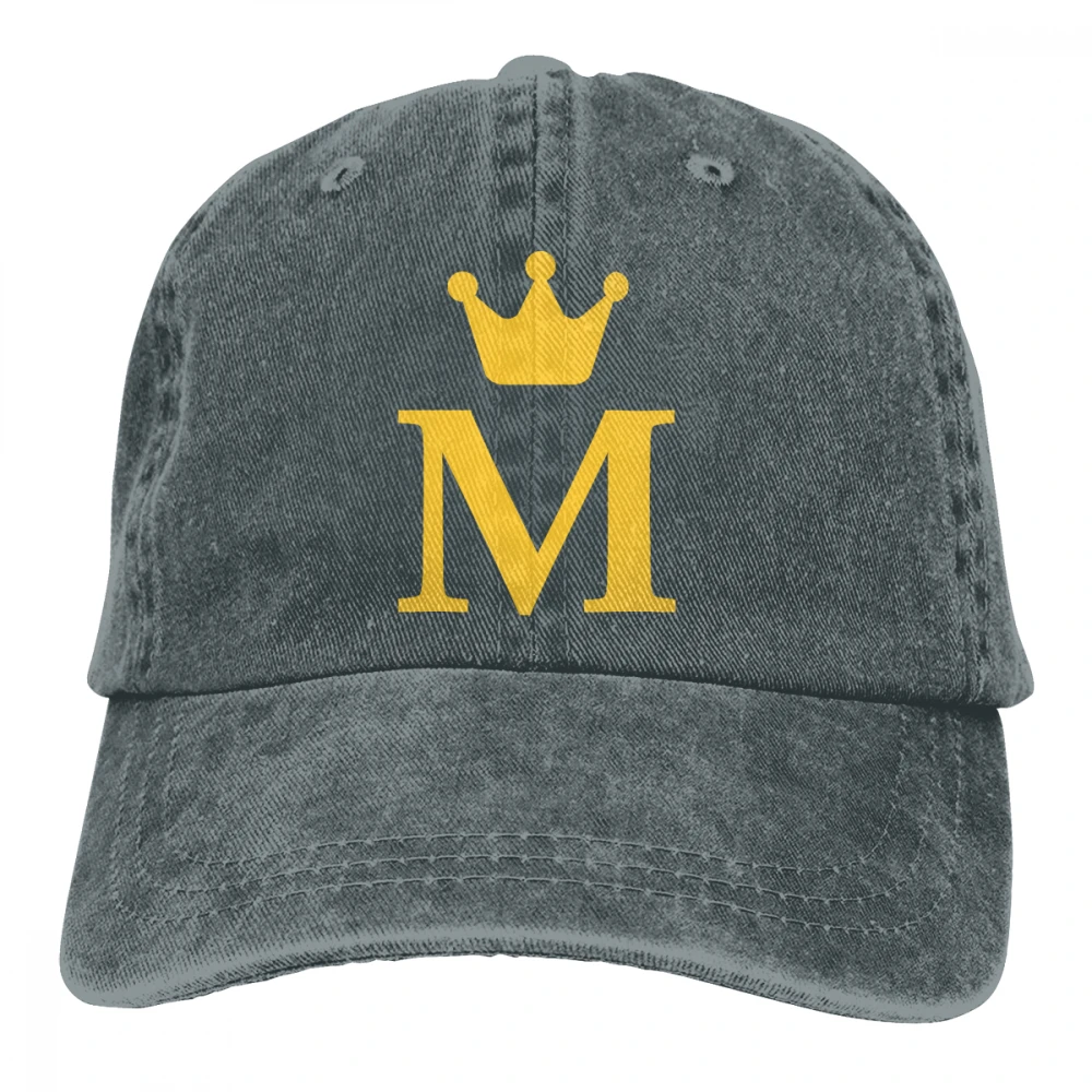 M с короной Casquette черные унисекс Мужские Женские джинсовые бейсболка с ремешком кепки Регулируемый Гольф папа шляпа